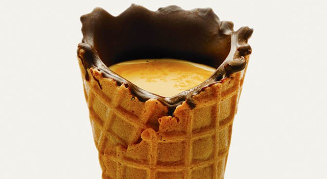 O café que se bebe dentro de um cone