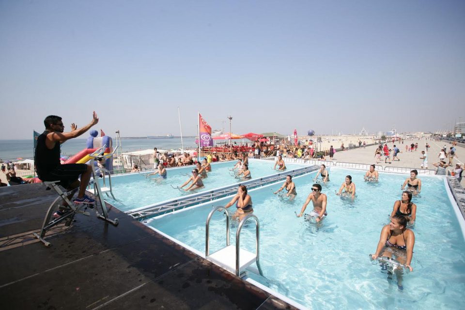 HidroBeach hidroginástica piscina Praia da Figueirinha Setúbal