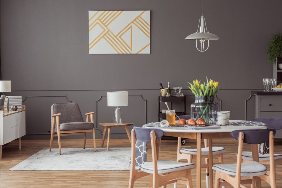 Poster in spacious flat interior